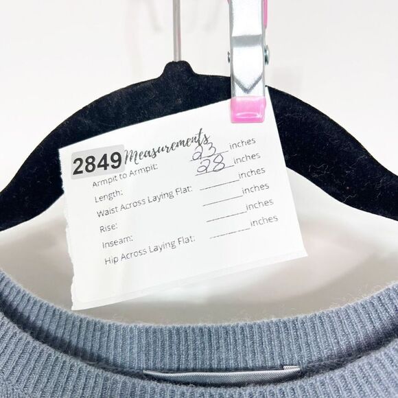 Vince Sweater Womens Small 100% Cashmere Striped Cream Neck Blue Gray Cream - Picture 2 of 8